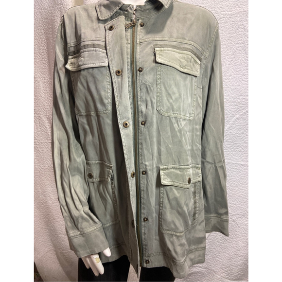 Chico's Sage Green Utility Jacket Women's Excellent Condition - Picture 3 of 9